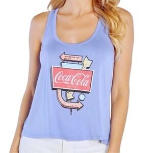 NWT WILDFOX x Coca Cola Think of Coke Racerback Tank in Iris Size S